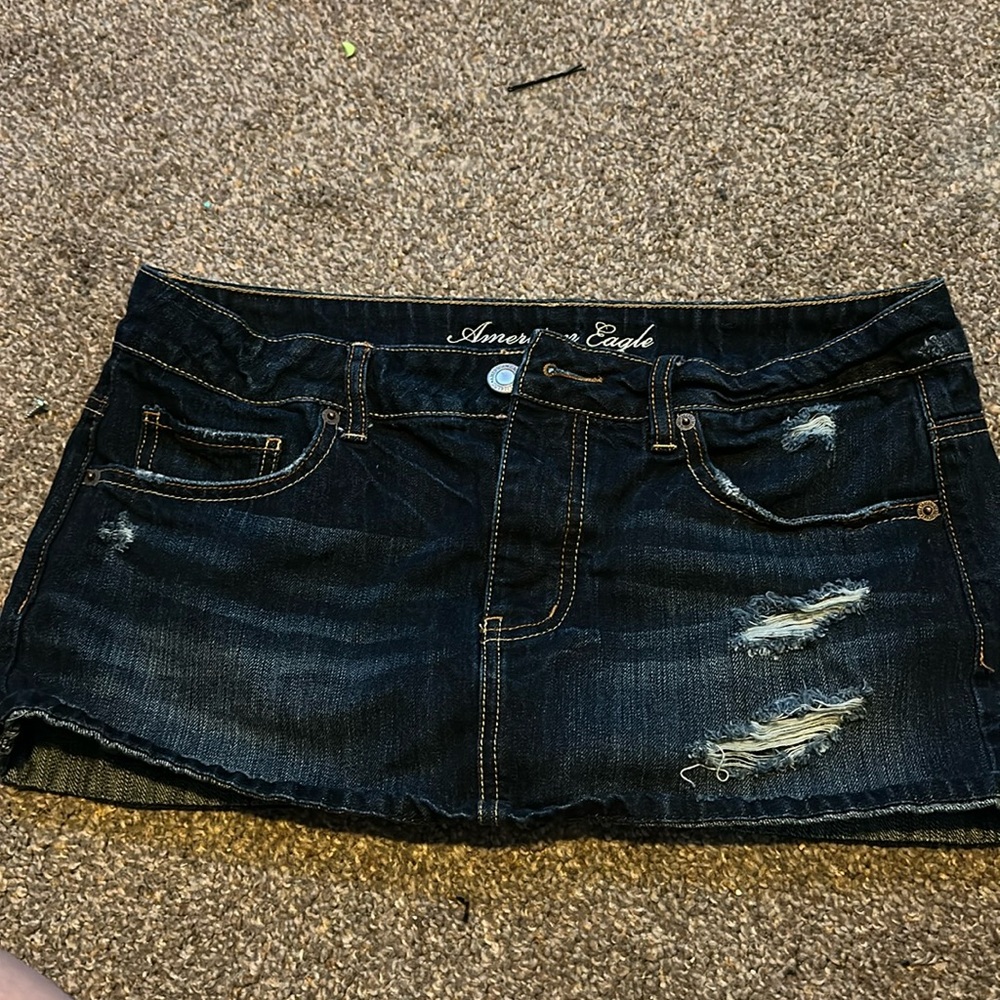 American eagle jean mini skirt